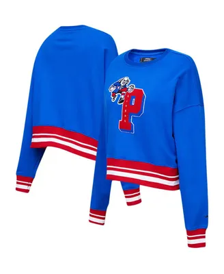 Women's Pro Standard Royal Philadelphia 76ers Mash Up Pullover Sweatshirt