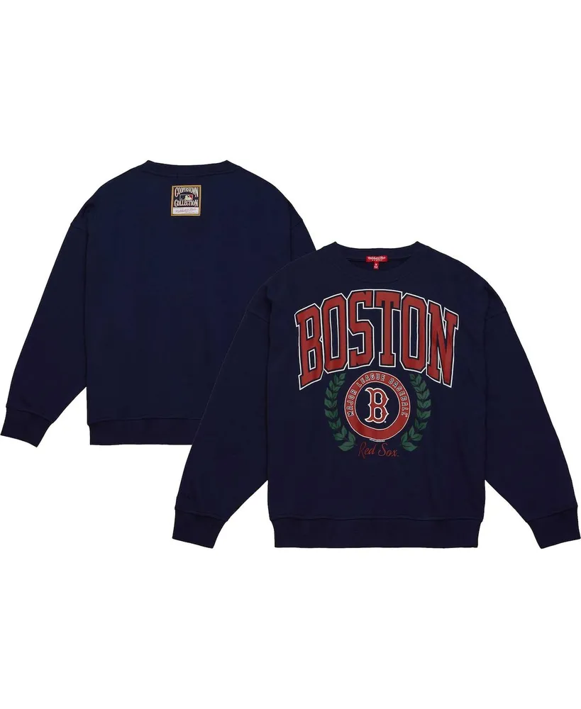 Women's Mitchell & Ness Navy Boston Red Sox Logo Lt 2.0 Pullover Sweatshirt