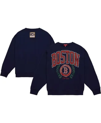 Women's Mitchell & Ness Navy Boston Red Sox Logo Lt 2.0 Pullover Sweatshirt