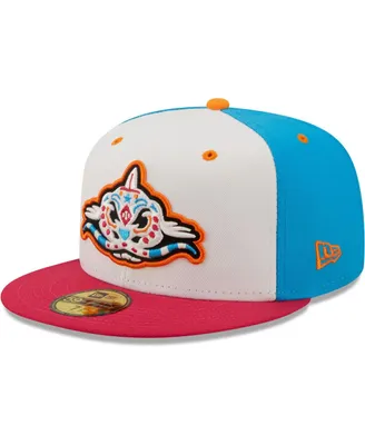 Men's New Era White, Coral Pescados De Carolina Copa La Diversion 59FIFTY Fitted Hat