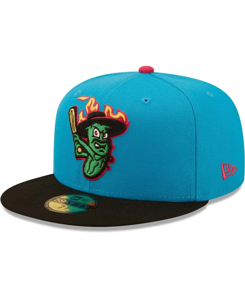 Men's New Era Aqua, Black Pepinillos Picantes del Norte Copa De La Diversion 59FIFTY Fitted Hat