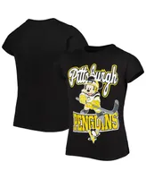 Big Girls Black Pittsburgh Penguins Mickey Mouse Go Team T-shirt