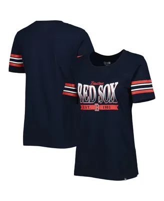 Women's New Era Navy Boston Red Sox Team Stripe T-shirt
