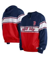 Men's New Era Navy Boston Red Sox Ripstop Raglan Quarter-Zip Hoodie