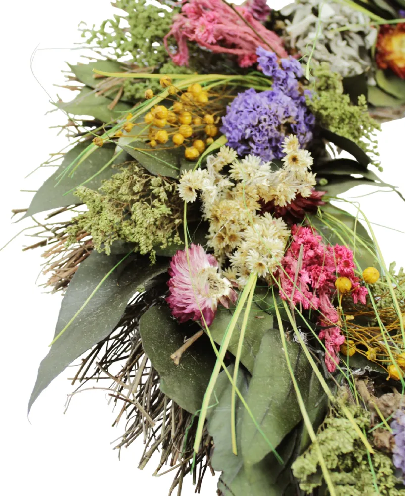 Magnolia Supply Co Preserved Floral Sage Wreath Handcrafted, 19"
