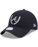 Women's New Era Navy Atlanta Braves Leaves 9TWENTY Adjustable Hat