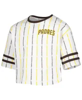 Big Girls White San Diego Padres Ball Striped T-shirt