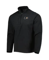 Men's Antigua Heathered Black Philadelphia Flyers Course Quarter-Zip Jacket