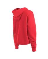 Women's New Era Red Chicago Bulls Color Pack Cropped Top Pullover Hoodie