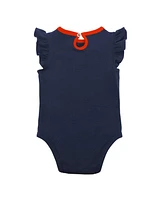 Newborn and Infant Boys Girls Navy, Heather Gray Detroit Tigers Little Fan Two-Pack Bodysuit Set