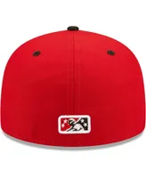 Men's New Era Red Lansing Lugnuts Authentic Collection Team Home 59FIFTY Fitted Hat