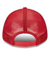 Men's New Era White, Red Washington Nationals Team Stripe Trucker 9FORTY Snapback Hat