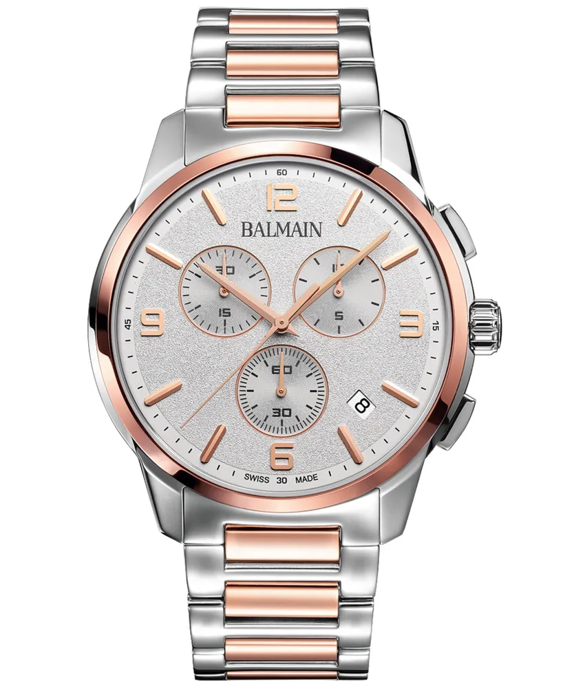 Balmain Men's Swiss Chronograph Madrigal Two-Tone Stainless Steel Bracelet Watch 42mm