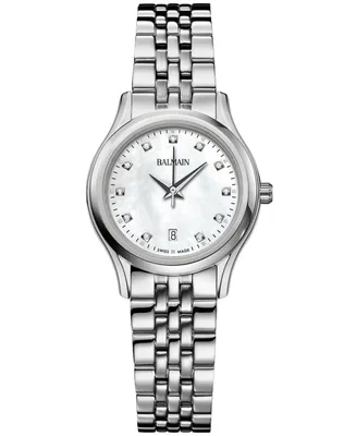 Balmain Women's Swiss Beleganza Diamond (1/20 ct. t.w.) Stainless Steel Bracelet Watch 28mm