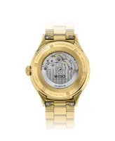 Mido Unisex Swiss Automatic Multifort Powerwind Gold Pvd Bracelet Watch 40mm