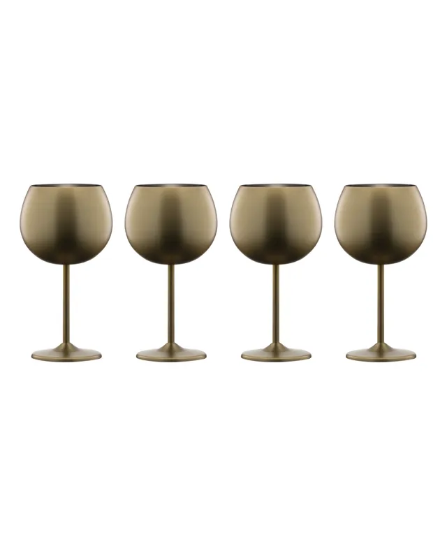 Cambridge 18 oz Navy Stainless Steel White Wine Glasses, Set of 4 - Navy