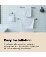 Bathroom Hardware Accessory Set Includes Towel Bar, Toilet Paper Holder, Hand Towel bar and Robe Hook - Bathroom Towel Rack Set