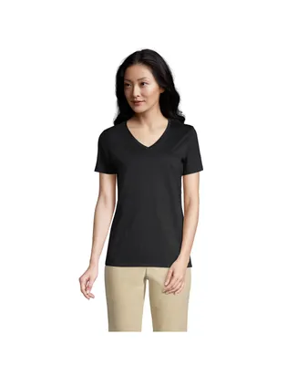 Lands' End Women's Tall Relaxed Supima Cotton V-Neck T-Shirt