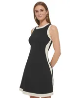 Dkny Petite Sleeveless Contrast-Trimmed Dress