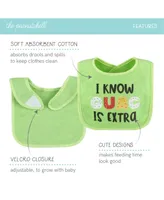 The Peanutshell Baby Girls Unisex Terry Bibs, 18 Pack for Feeding, Teething, or Drooling, Neutral Foods/Hello Sunshine