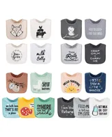 The Peanutshell Baby Girls Unisex Terry Bibs, 18 Pack for Feeding, Teething, or Drooling, Neutral Foods/Hello Sunshine