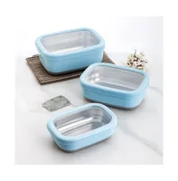 Lille Home Stainless Steel Food Containers, Set of 3, 470ML, 900ML,1.4L