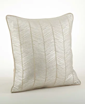 Saro Lifestyle Metallic Herringbone Decorative Pillow, 20" x 20"