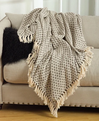 Saro Lifestyle Soft Diamond Weave Throw, 50" x 60"