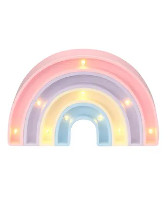 Bedtime Originals Rainbow Hearts Table Top Night Light Soft-Glow Led Lamp
