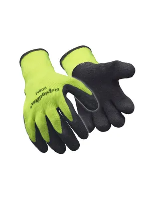RefrigiWear Men's HiVis Ergo Grip Latex Coated Work Gloves High Visibility (Pack of 12 Pairs)