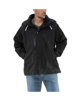 RefrigiWear Men's Lightweight Rain Jacket - Waterproof Raincoat with Detachable Hood