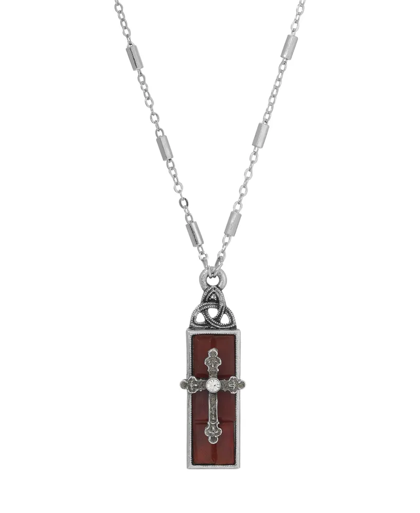 2028 Glass Crystal Cross Necklace 18