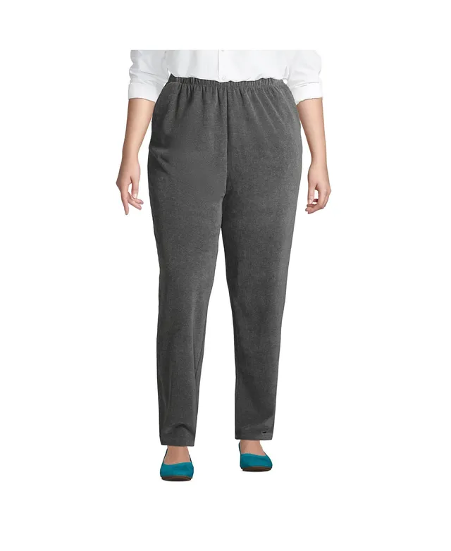 Lands' End Women's Sport Knit High Rise Elastic Waist Pants - Macy's