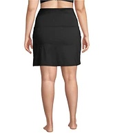 Lands' End Women's Plus Tummy Control Ultra High Waisted Modest Swim Skirt Bottoms