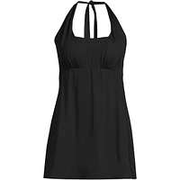 Lands' End Women's Square Neck Halter Swim Dress One Piece Swimsuit