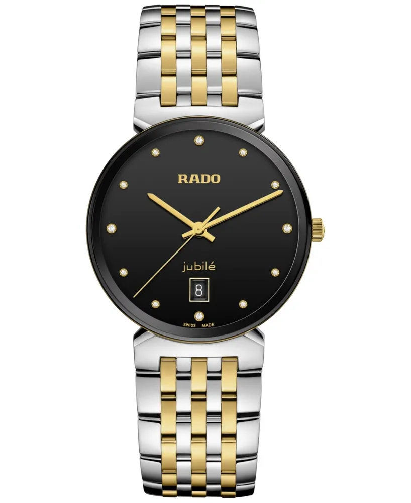 Rado Women's Swiss Florence Classic Diamond (1/20 ct. t.w.) Two-Tone Stainless Steel Bracelet Watch 38mm