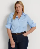 Lauren Ralph Plus-Size Easy Care Cotton Shirt