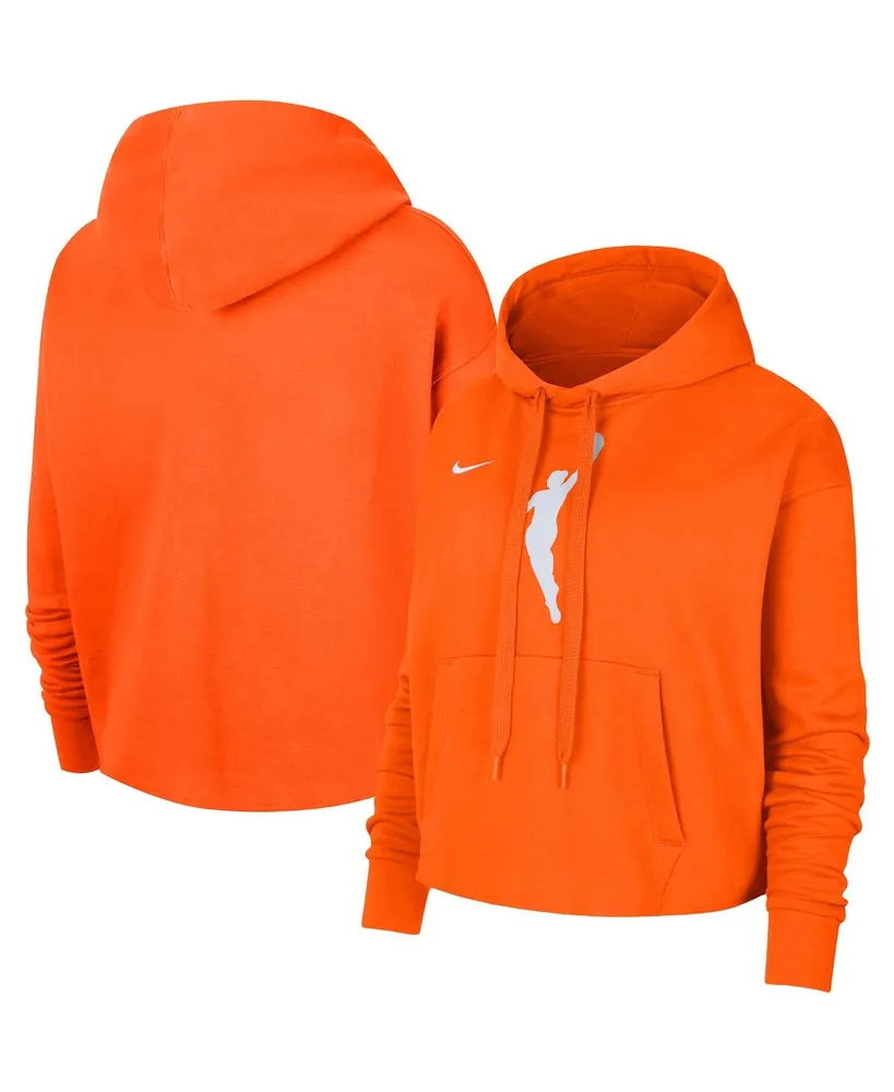Women's Nike Orange Wnba Logo woman Team 13 Cropped Pullover Hoodie