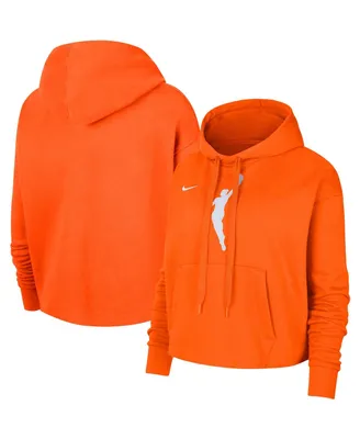 Women's Nike Orange Wnba Logo woman Team 13 Cropped Pullover Hoodie