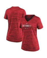 Women's Nike Red Washington Nationals Authentic Collection Velocity Practice Performance V-Neck T-shirt
