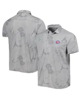 Men's Tommy Bahama Gray Chicago Cubs Miramar Blooms Polo Shirt