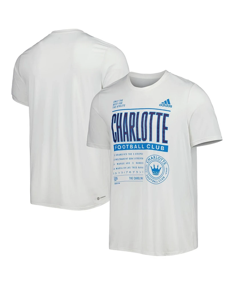Men's adidas White Charlotte Fc Club Dna Performance T-shirt