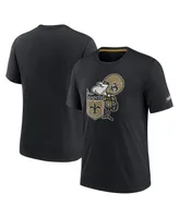 Men's Nike Black New Orleans Saints Rewind Playback Logo Tri-Blend T-shirt