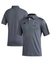 Men's adidas Gray Sporting Kansas City 2023 On-Field Training Polo Shirt