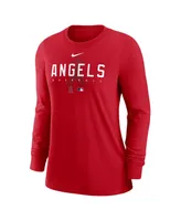 Women's Nike Red Los Angeles Angels Authentic Collection Legend Performance Long Sleeve T-shirt