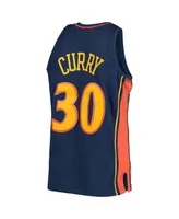 Men's Mitchell & Ness Stephen Curry Navy Golden State Warriors 2009-10 Hardwood Classics Swingman Player Jersey