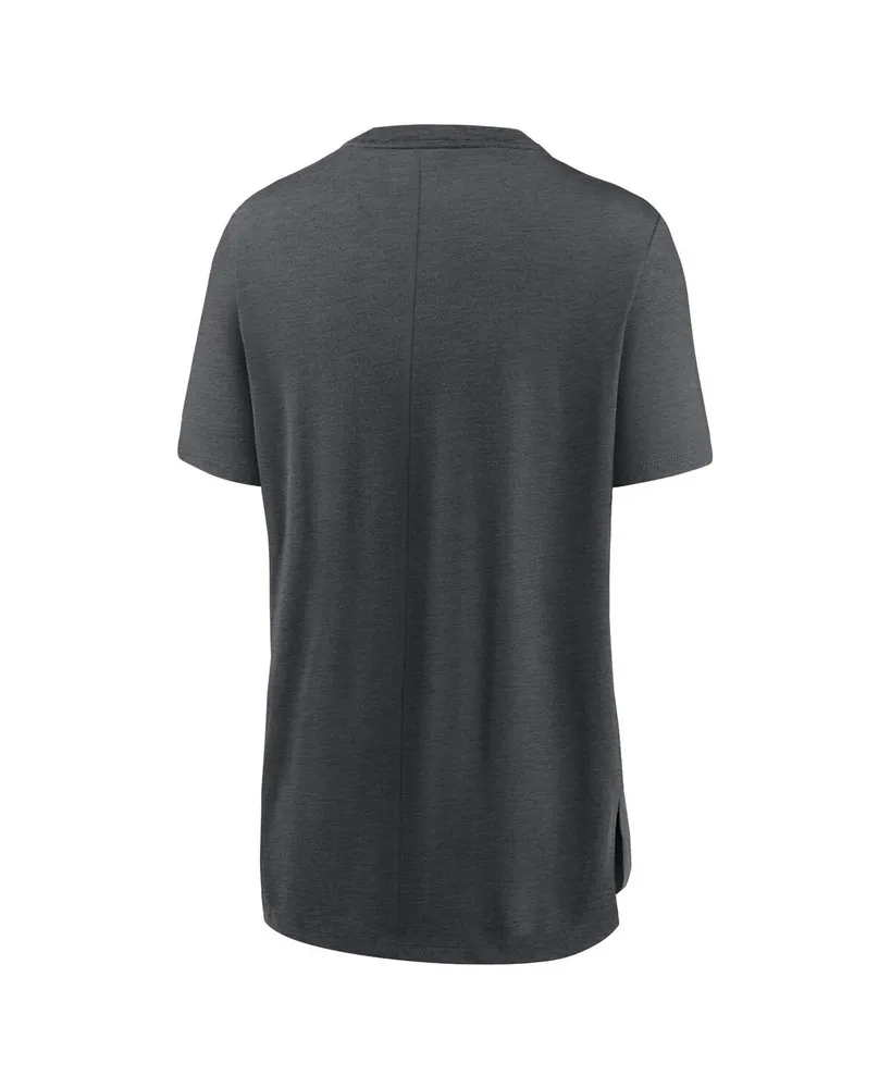 Women's Nike Heather Charcoal Los Angeles Dodgers Authentic Collection Early Work Tri-Blend T-shirt
