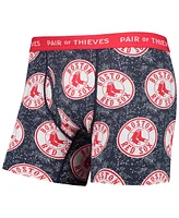 Men's Pair of Thieves Gray, Navy Boston Red Sox Super Fit 2-Pack Boxer Briefs Set
