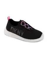 Dkny Little Girls Logo Slip-On Rainbow Elastic Laces Sneakers