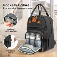KeaBabies Rove Diaper Bag with Changing Pad, Waterproof Baby Bag, Travel